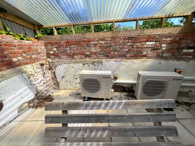 2 Air Conditioning Units Outdoors - Commercial HVAC Installation in Hampshire